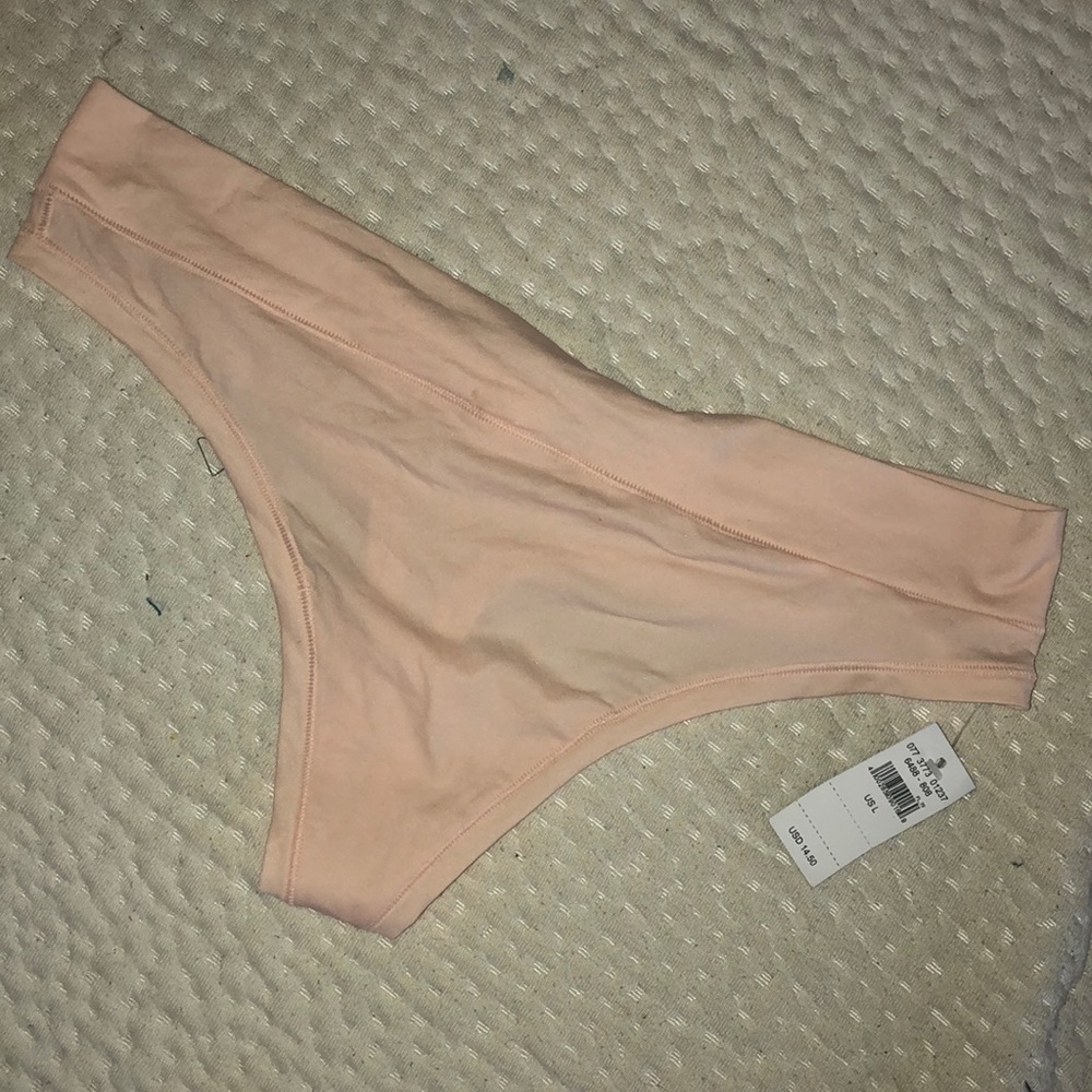 Cream Pink Aerie Thong